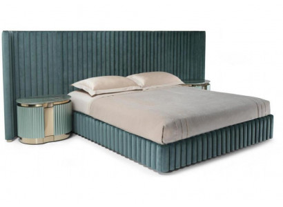 Schlofzimmermiwwel Duebelbett 2x Nuetsdëscher Bettgestell Nuetskëschtchen