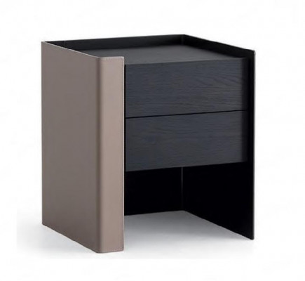 Schwaarzen Nuetsdësch Designer Nuetskompet Schlofzëmmer Holz Miwwelen Nei