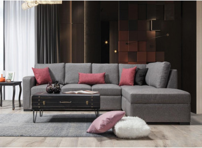 Wunnzëmmer Polsterschmuck Luxus Ecksofa L-Form Modern Design Canapé Couch