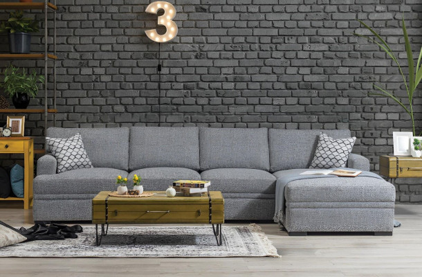 Canapé L-Form Stil Modern Gro Eckcanapé Wunnzëmmer Miwwelen Design Ariichtung