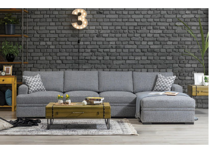 Canapé L-Form Stil Modern Gro Eckcanapé Wunnzëmmer Miwwelen Design Ariichtung