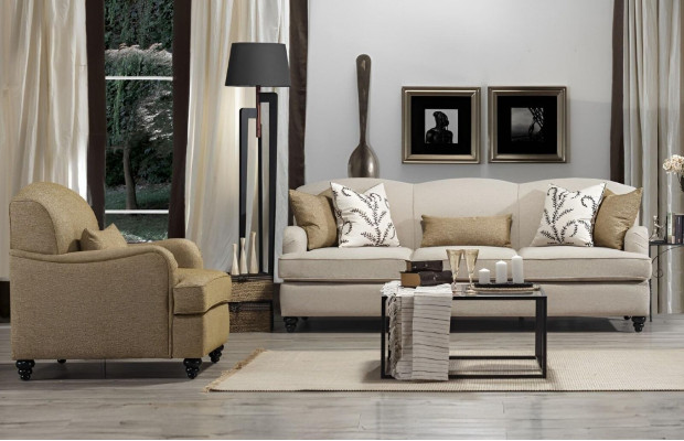 Canapé Saz 2-Deeler Dräisiwzer Canapé Modern Fauteuil Canapé Garnitur Design Wunnzëmmer