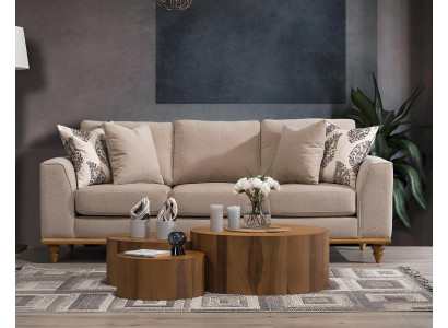 Sofa Dräisëtzer Wunnzëmmer Design Modern Miwwelen Luxus Beige Sofae