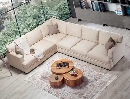 Eckcouch Wunnzëmmer Design Miwwelen Luxus Sofa L-Form Modern Ariichtung
