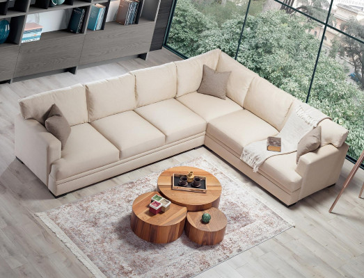 Eckcouch Wunnzëmmer Design Miwwelen Luxus Sofa L-Form Modern Ariichtung