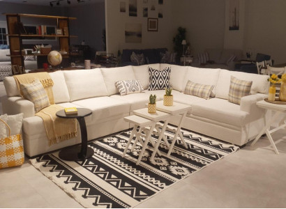 Ecksofa L-Form Modern Sofa Canapé Wunnzëmmer Polster Miwwel Luxus
