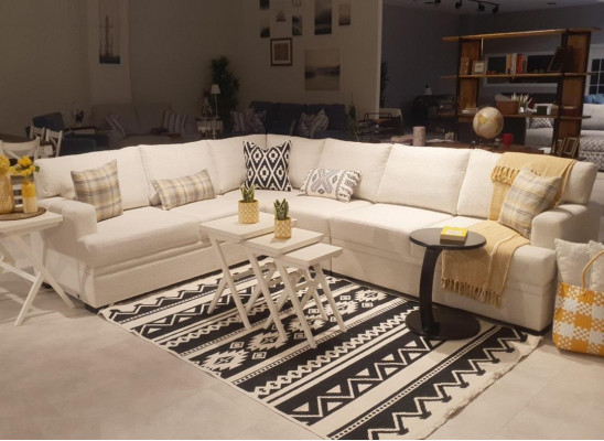Ecksofa L-Form Modern Sofa Canapé Wunnzëmmer Polster Miwwel Luxus