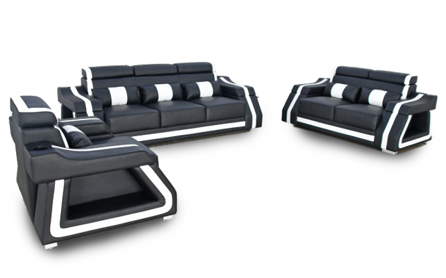 Sëtzgrupp 3+2+1 Sofa Set Design Couch Polster Canapee Couch Modern Set Garnitur