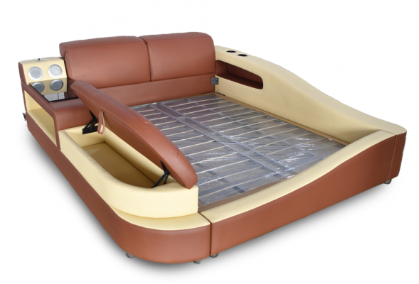 Multifunktiounsbett Luxus Hotel-Duebeltbett Design Miwwelen 180x200