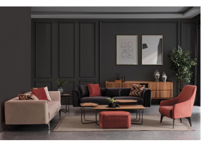 Modern Sëtzgrupp Luxus Sofas Dräisëtzer Fotell 3+3+1 Set Wunnzëmmer