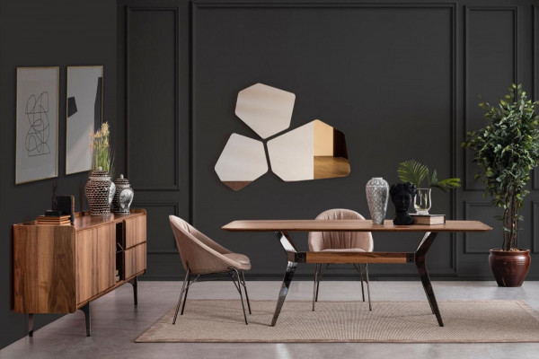 Moderne Iesszëmmer Luxus Garnitur Iessdësch 2x Still Sideboard Kommmodéier.