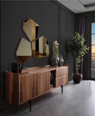 Moderne Iesszëmmer Luxus Garnitur Iessdësch 2x Still Sideboard Kommmodéier.