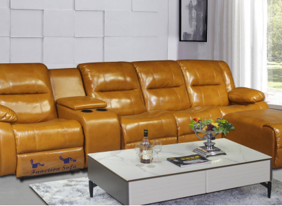 Canapé 4 Plazen Sofa Polster Kënschtlederen Sofas Brong Pouf Couchen Nei
