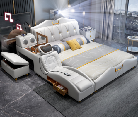 Multifunktiounsbett Luxus Design Better Duebel Regal 180x200cm Neit