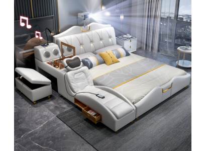 Multifunktiounsbett Luxus Design Better Duebel Regal 180x200cm Neit