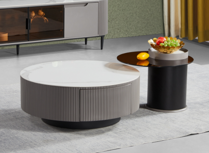 Ronne Set 2x Nuetsdëscher Kaffisdësch Säitendësch Design Wunnzëmmer