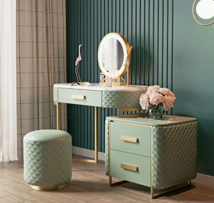 Schminktisch Design Dëscher Kosmetik Coiffer Spigel Konsol Schlofzëmmer