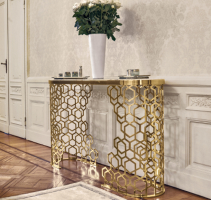Luxus Konsol Design Konsolendësch Miwwelen Sideboard Ariichtung Gold