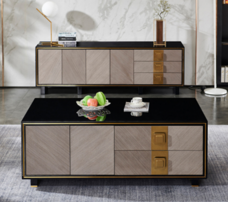 Wunnzëmmer Design Dëscher Miwwelen Luxus Bäistelltëscher Holz Modern Couchdësch