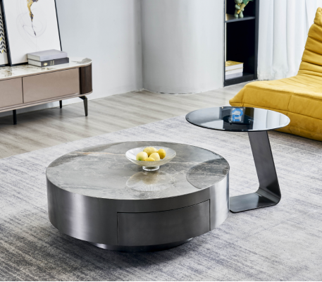 Cornerstafel Dëscher Designer Wunnzëmmer Kaffisdësch Set 2 Stéck Miwwelen