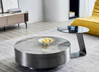 Cornerstafel Dëscher Designer Wunnzëmmer Kaffisdësch Set 2 Stéck Miwwelen