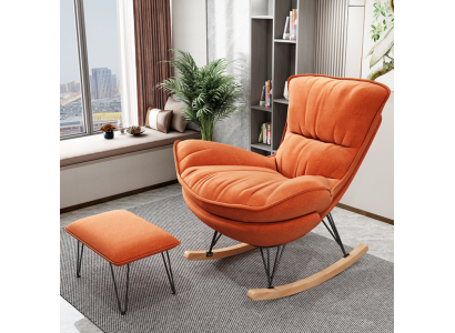 Sessel Design Relax Orange Textil Wunnzëmmer Polster Luxus Einsëtzer
