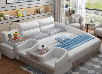 Bett multifunktionell Regal USB-Ladestation Duebel Liederbetten 180x200