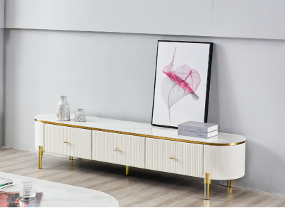 TV Ständer RTV Lowboard Wäiss Modern Wunnzëmmer Sideboard Holz Nei