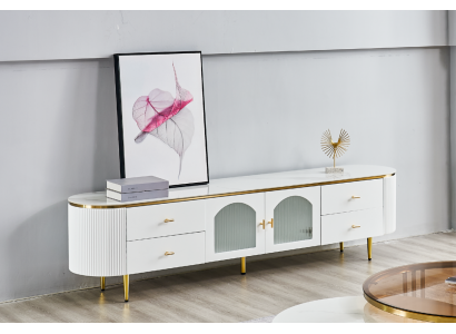 Ovale Fernsehsstativ rtv Lowboard Fernsehsäitennuecht Wonstaub Holz Miwwelen