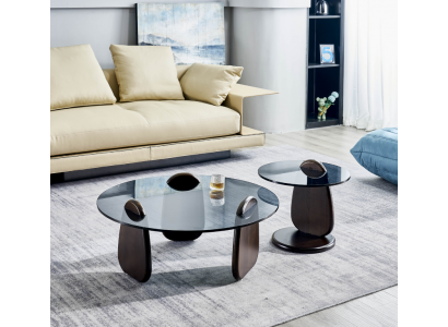 Ronne Couchdësch Kaffisdësch Säitendësch Designer Wunnzëmmer Dëscher