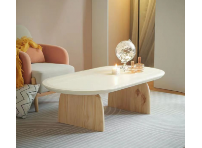 Canapé- Dësch Dësch Niewendësch Wunnzëmmer Holz Modern Luxus Beige Nei