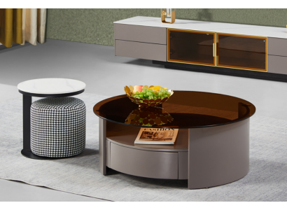 Grauer Canapé Dësch Dësch Niewendësch Kaffisdësch Luxus Design Modern