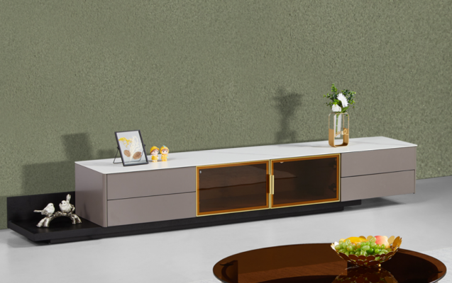 Modern Wunnzëmmermiwwelen Lowboard RTV Schaf Regal Holzmiwwelen Gro Neit