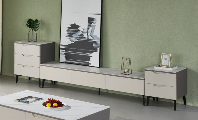 Wunnwelt TV Stänner RTV Lowboard Luxus Holz Modern Gro Wunnzëmmer
