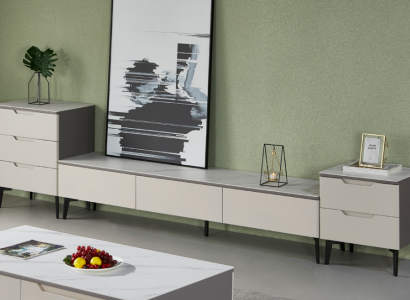 Wunnwelt TV Stänner RTV Lowboard Luxus Holz Modern Gro Wunnzëmmer