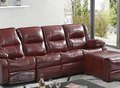 Sofa 4-Sëtzer Polster Kënschtlech Lieder Wunnlandschaft Sofa Pouffe Luxus Miwwel Neit