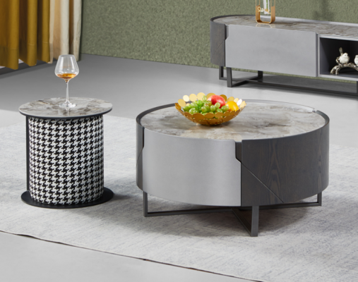 Couchtisch Ronder Set 2 Stck. Bäistelltisch Wunnzëmmer Dëscher Design Nei