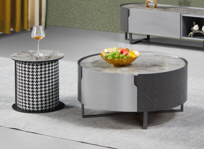 Couchtisch Ronder Set 2 Stck. Bäistelltisch Wunnzëmmer Dëscher Design Nei