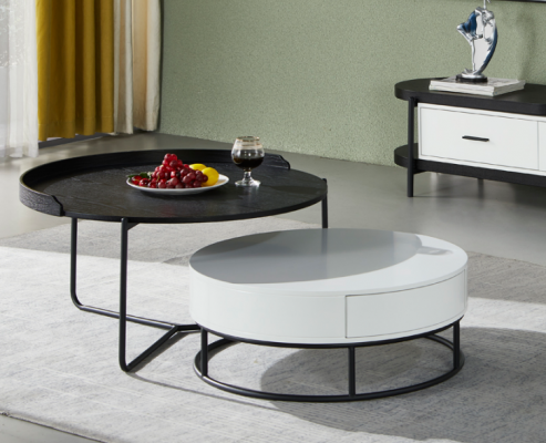 Canapé Dësch Kaffi Säitentafel Design Luxus Ronn Dëscher 2x Set Modern Nei