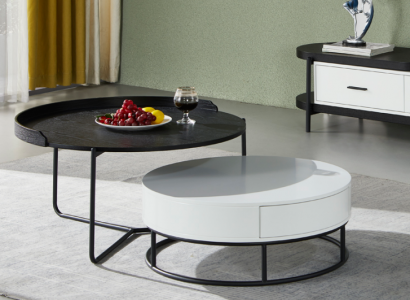Canapé Dësch Kaffi Säitentafel Design Luxus Ronn Dëscher 2x Set Modern Nei