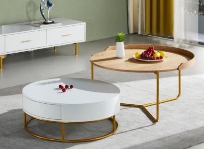 Table Set Sofadësch Kaffisdësch Niewendësch Design Wunnzëmmer 2tlg