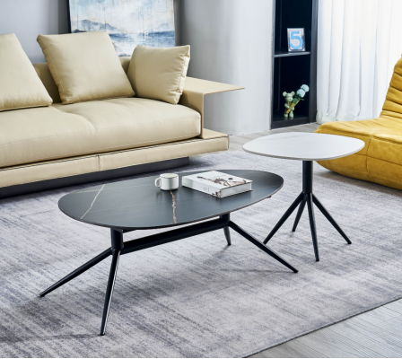 Set vu 2x Couchtischen Kaffisdëscher Säitentëscher Designer Wunnzëmmerdëscher