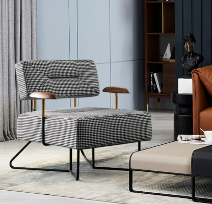 Fotell Stull Polster Fernseh Textil Holz Stoff Design Lounge Club Relax