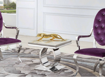 Couchtisch Design Stil Sëlwer Dësch Wunnzëmmer Modern Miwwelen Edelstol