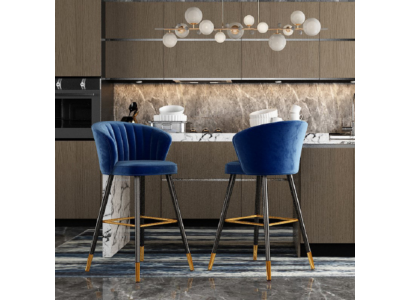 Barhocker Barstull Blo Samt Design Barstillen Bar Hocker Still Nei