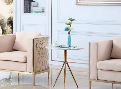 Ronne Kaffisdësch Couchdësch Niewendësch Designer Dësch Wunnzëmmer