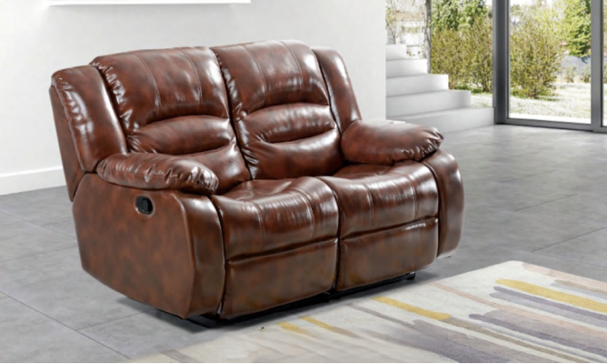Wunnzëmmer Sofa 2 Sëtzer Modern Couche Polster Sëtzer Sofa Brong Holz