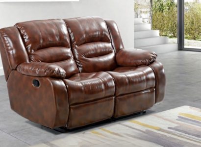 Wunnzëmmer Sofa 2 Sëtzer Modern Couche Polster Sëtzer Sofa Brong Holz