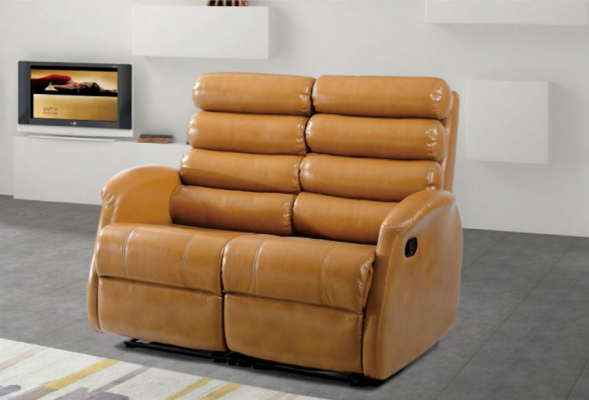 Modern Zweesëtzer Canapé Kënschtleder Design Sofa Sëtz Wunnzëmmer Miwwelen Brong