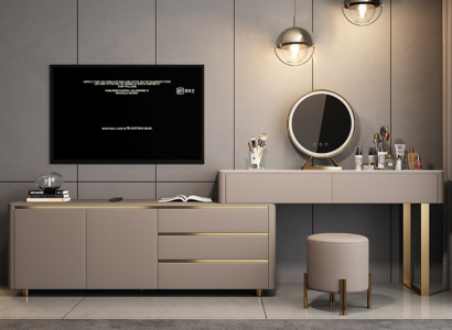 Schminktisch mat RTV Tirangspigel Luxus Konsole Schlofkummer